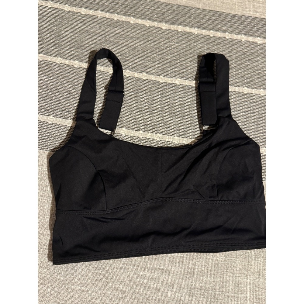NOLI Black Sports Bra Tank Top Square Neck Adjustable Straps‎ Medium